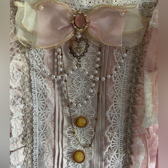 ✨Rare Find ✨Sweet Lolita Pink Lace Dress - Picture 13 of 14